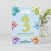 Cute Monster Birthday Party for Kids 招待状 (スタンド正面)