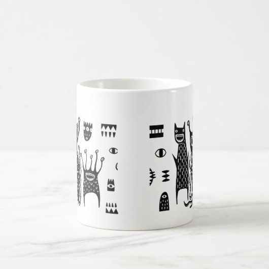 Cute Monster Coffee Mug – Kawaii Funny Ceramic Cup コーヒーマグカップ (中央)