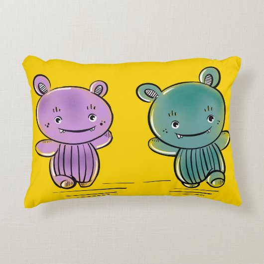 Cute Monster Friends  Decorative Cushion アクセントクッション (正面)