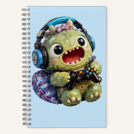 Cute Monster Gamer with Headphones Spiral Notebook ノートブック