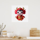 Cute Monster Girl Wall Art Poster – Spooky Fantasy ポスター (キッチン)