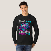 Cute Monster Truck Girls Like Monster Trucks Too Tシャツ (正面フル)