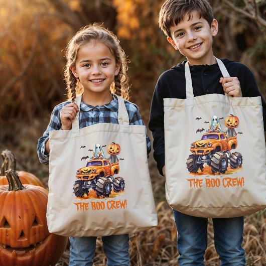 Cute Monster Truck Modern Boo Crew Halloween トートバッグ