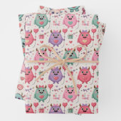 Cute monster Valentine wrapping paper ラッピングペーパーシート (インサイチュ)