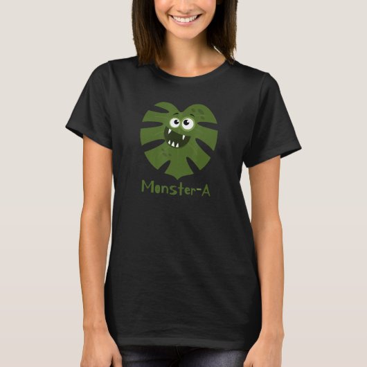 Cute Monstera Leaf  Monster  A Tシャツ (正面)