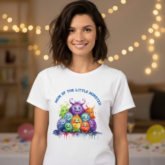 Cute Monsters Kids Birthday Party Mom Tシャツ
