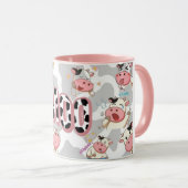 Cute “Moo Cow” Cartoon Design マグカップ (正面右)