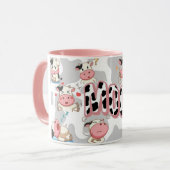 Cute “Moo Cow” Cartoon Design マグカップ (正面左)