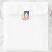 Cute Moon Bunny Girl  ラウンドシール (バッグ)