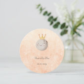 Cute Moon With Crown Baby Girl Card 招待状 (スタンド正面)