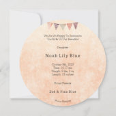 Cute Moon With Crown Baby Girl Card 招待状 (裏面)