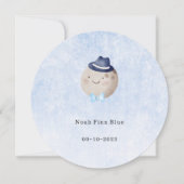 Cute Moon With Hat And Bow Baby Boy Card 招待状 (正面)