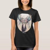 Cute Moose Flower Crown Animal Tシャツ (正面)