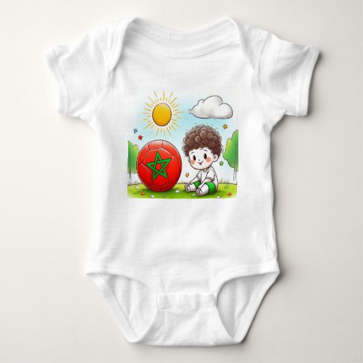 Cute Morocco Baby Bodysuit – Little Moroccan Pride ベビーボディスーツ (正面)