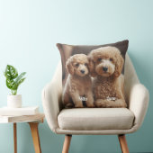 Cute Mother and Son Poodle Personalized クッション (椅子)