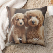 Cute Mother and Son Poodle Personalized クッション (ブランケット)