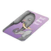 Cute mother & baby elephant magnet マグネット (左側)