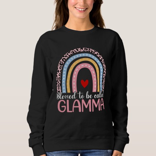 Cute Mother s Day Blessed To Be Called Glamma Rain スウェットシャツ (正面)