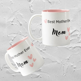 Cute Mother’s Day Coffee Mug "Best Mom ever" ツートーンマグカップ