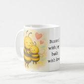Cute Mother's Day Bee & Baby Bee コーヒーマグカップ (正面左)