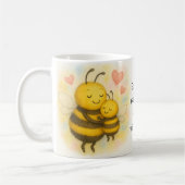 Cute Mother's Day Bee & Baby Bee コーヒーマグカップ (左)
