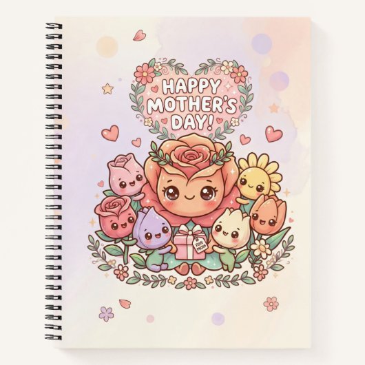 Cute Mother's Day Floral Notebook ノートブック (正面)