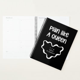 Cute Motivational Black and White Monogram Year プランナー手帳