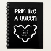 Cute Motivational Black and White Monogram Year プランナー手帳 (正面)