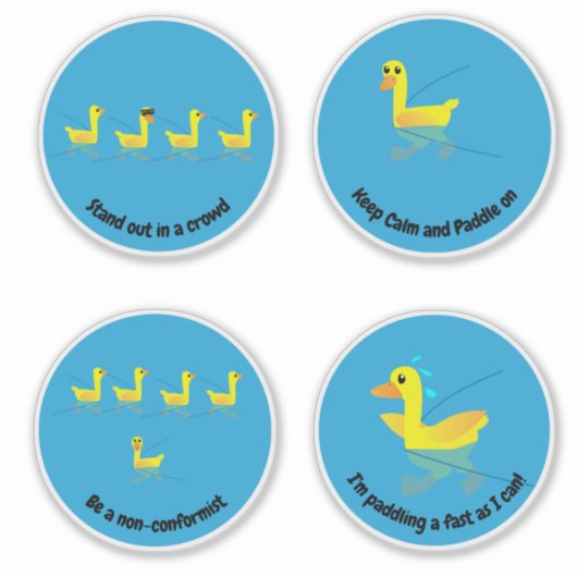 Cute Motivational Ducks シール (正面)