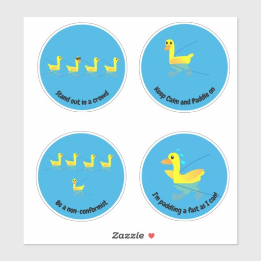 Cute Motivational Ducks シール (シート)