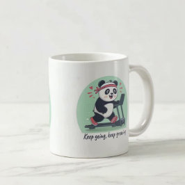 Cute Motivational Panda on Treadmill コーヒーマグカップ