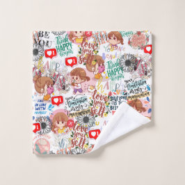 Cute Motivational – Positive Quote Kawaii  ウォッシュタオル