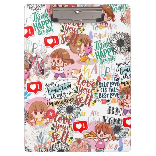 Cute Motivational – Positive Quote Kawaii  クリップボード (正面)