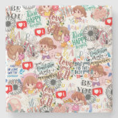 Cute Motivational – Positive Quote Kawaii  ストーンコースター (正面)