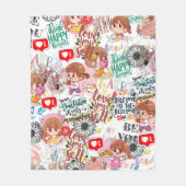 Cute Motivational – Positive Quote Kawaii  フリースブランケット (正面)