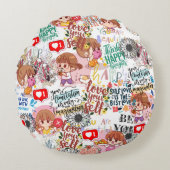 Cute Motivational – Positive Quote Kawaii  ラウンドクッション (正面)