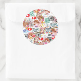 Cute Motivational – Positive Quote Kawaii  ラウンドシール