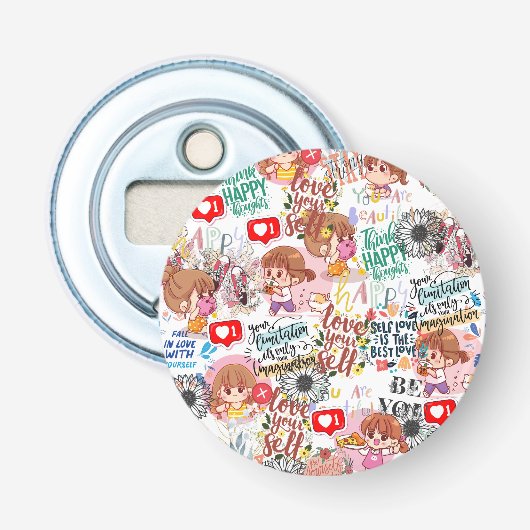 Cute Motivational – Positive Quote Kawaii  栓抜き (正面)