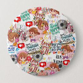 Cute Motivational – Positive Quote Kawaii  缶バッジ