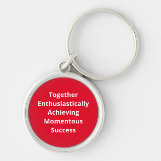 Cute motivational red keychain for teams. キーホルダー