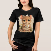 Cute Mouse Coffee Cozy Aesthetic Animal T-Shirt トライブレンドTシャツ (正面)