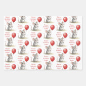 Cute Mouse, Cupcakes and Sprinkles Birthday ラッピングペーパーシート (正面2)