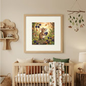 Cute Mouse Forest Animals Nursery Poster ポスター
