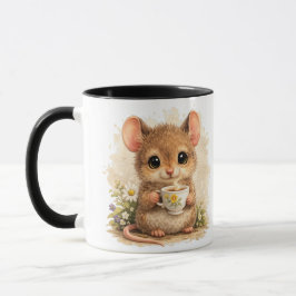 Cute Mouse Mug – Adorable Mouse Drinking Coffee マグカップ