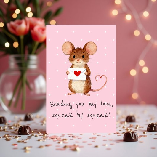 Cute Mouse Sending You My Love, Squeak by Squeak シーズンカード