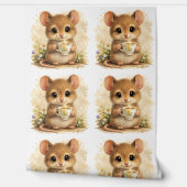 Cute Mouse Tea Pattern Wallpaper Nursery 壁紙 (ほどく)