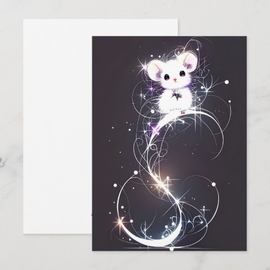 Cute Mouse Unique Christmas Cards シーズンカード (正面/裏面)