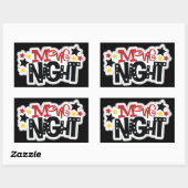 Cute Movie night words sticker 長方形シール (シート)