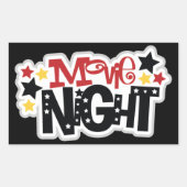 Cute Movie night words sticker 長方形シール (正面)