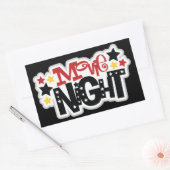 Cute Movie night words sticker 長方形シール (封筒)